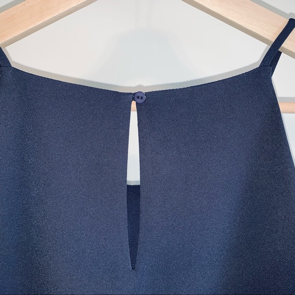 Skies are Blue Navy Grommet Lace Up Front Dress Size Large - Picture 8 of 9